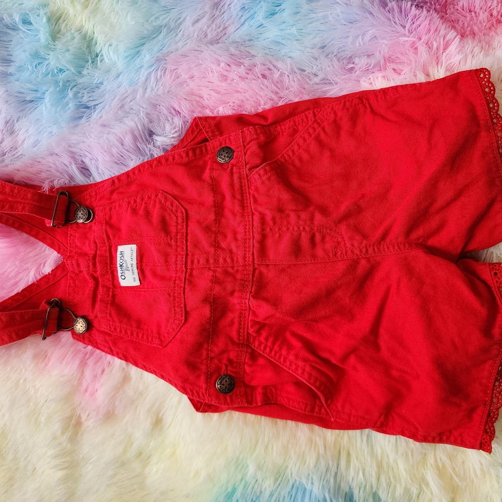 OshKosh B'gosh Red Overalls Vibrant Casual Bottoms